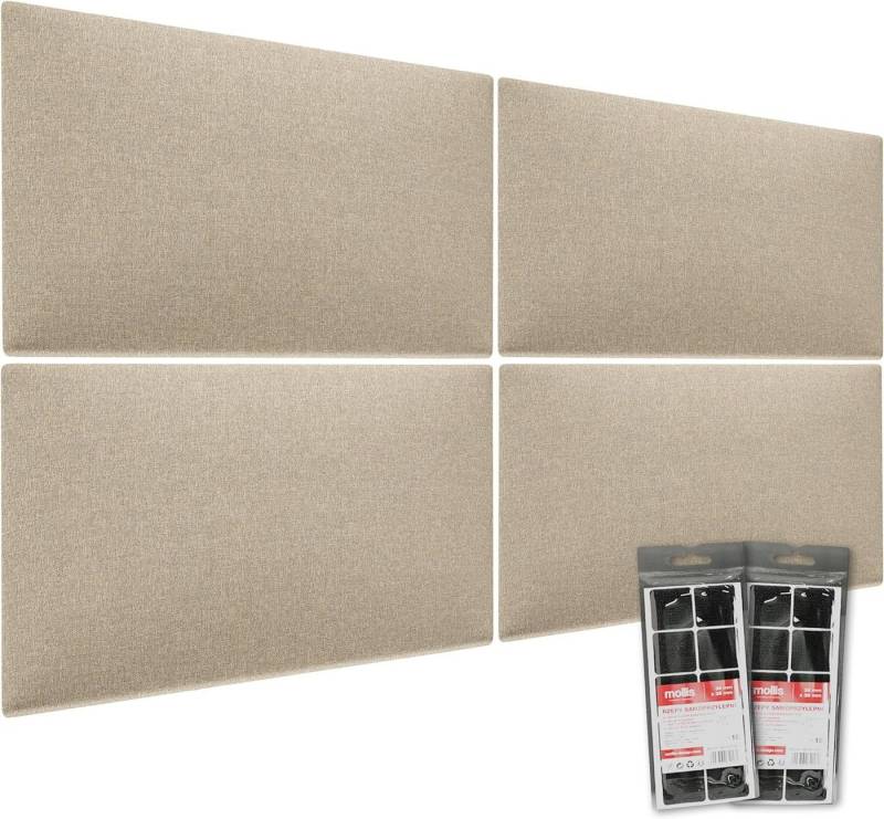mollis Kopfteil Rechteckig Wandpolster Wandkissen Bettkopf Akustikpaneel, (4 St), FSC-Zertifiziert CU-COC-827249, FSC® C114919 von mollis