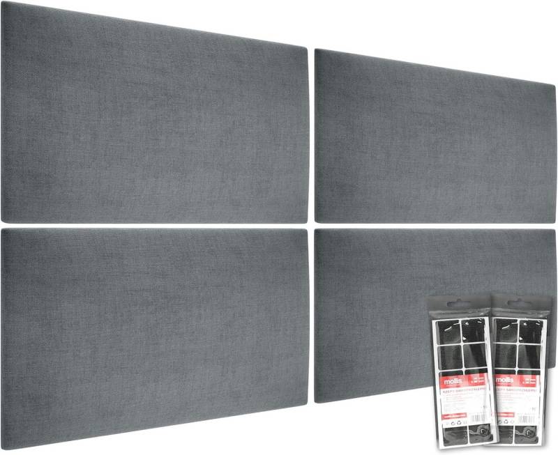 mollis Kopfteil Rechteckig Wandpolster Wandkissen Bettkopf Akustikpaneel, (4 St), FSC-Zertifiziert CU-COC-827249, FSC® C114919 von mollis