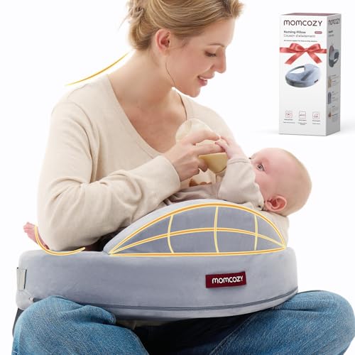 Momcozy Stillkissen zum Stillen - Ergonomischer Komfort & Unterstützung - Original Plus Size Fütterungskissen mit wegweisendem Sicherheitszaun für einfacheres und gesünderes Stillen - Fit für alle von momcozy
