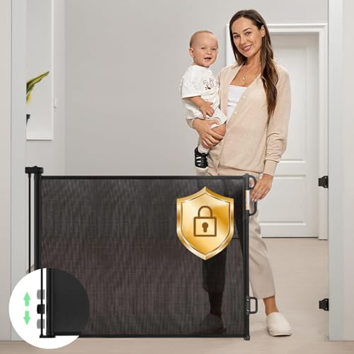 Momcozy Treppenschutzgitter Ausziehbar für Baby, 33" Hoch, Ausziehbar Bis zu 55" Breit, Vermeiden Sie Fußleisten, Kinderschutzgitter für Türen, Treppen, Flure, Innen-/Außenbereich von momcozy