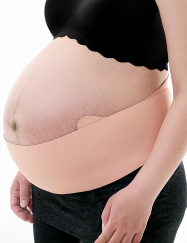 momcozy Verstellbarer Schwangerschaftsgürtel - Atmungsaktives Bauchband gegen Becken- & Rückenschmerzen, Lendenstütze für Schwangere,Rosa M von momcozy