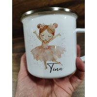 Emaille, Tasse, Ballerina, Mädchen, Tänzerin, Boho, Keramik, Kunststoff, Tasse Kinder, Kindergarten, Mit Namen Emaille, Tasse, Ballerina, Mädchen, Tänzerin, Boho, Keramik, Kunststoff, Tasse Kinder, Kindergarten, Mit Namen von momentevollliebe