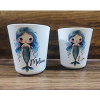 Trinkbecher, Zahnputzbecher, Meerjungfrau, Kinderbecher von momentevollliebe