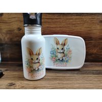 Vesperdose, Mit Trinkflasche, Kinder, Set Hase, Kindergarten, Lunchbox Vesperdose, Mit Trinkflasche, Kinder, Set Hase, Kindergarten, Lunchbox von momentevollliebe