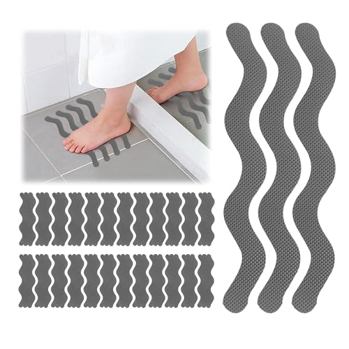 momgyaamz Stufenmatten Selbstklebend, Treppenteppich Selbstklebend für Treppen, Bäder, Küchen und Saunen, Treppenstufen Antirutsch 72 Stück, Antirutsch Treppe 18 * 1.3 cm, Treppen Rutschschutz Grau von momgyaamz