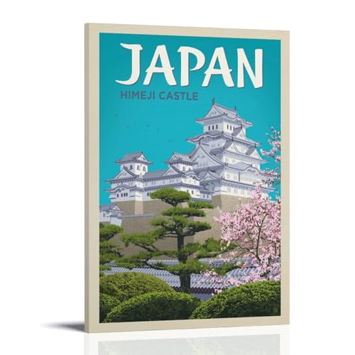 momm Vintage-Reiseposter Japan Himeji Castle Poster, dekoratives Gemälde, Leinwand-Wandposter und Kunstdruck, modernes Familienschlafzimmer-Dekor-Poster, 20 x 30 cm von momm