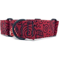 Martingale Und Buckle Collar "Red Menace', Mehrfarbiger Baumwollstoff, Rot - Schwarztöne Im Aboriginal Design, Handgemacht von momoandbibby