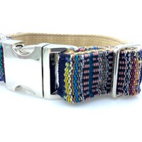 Martingale Und Schnalle Halsband, Mehrfarbig Handgewebt Stoff Aus Guatemala, Natur Baumwoll Gurtband, Boho, Handmade von momoandbibby