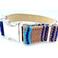 Martingale Und Schnalle Kragen, Mehrfarbiger Handgewebter Gestreifter Stoff Aus Guatemala, Natürliches Baumwollgurtband, Boho, Handgefertigt von momoandbibby