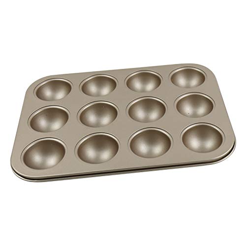 Kuchenform mit 12 Mulden, Halbkugeln, Karbonstahl, für Muffins, Kuchen, Schokolade, Cupcake oder Seife von momoland