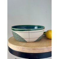 Grüne Keramikschale, Handgemachte Keramik Obstschale, Dekorative Servierschale, Geschenk Für Feinschmecker, Housewarming von monalisapottery