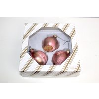 3 Weihnachtsbaumkugel | Rosa Gold Glas Handbemalt Vintage von monamievintageDE