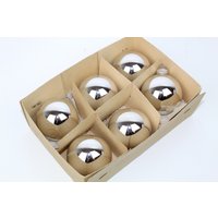 6 Antike Weihnachtsbaumkugeln | Glas Mit Kunststoffverschluss Silber Glänzend Vintage Festlich von monamievintageDE