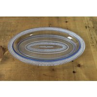 Glasplatte Servierplatte | Blau Vintage von monamievintageDE