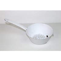 Sieb | Emaille Mit Stiel Weiß Vintage von monamievintageDE