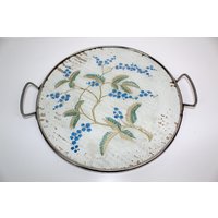 Tortenplatte | Glas Metallrand Art Deco Vintage von monamievintageDE