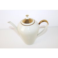 Vintage Kaffeekanne Teekanne Aus Porzellan Mit Goldrand von monamievintageDE