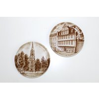 Wandtellerset | 2-Teilig Frankfurt Am Main Motiv Goethehaus Und Elisabethenkirche Neuwertig Kaiser Vintage von monamievintageDE