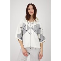 Monari Strickcape "Jacke Strickjacke Karo", Loose fit mit Rundhalsausschnitt von monari