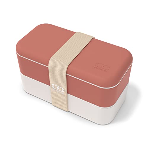 monbento - Bento Box MB Original Terracotta Recycelt mit Fächern Made in France - Auslaufsicher - Lunch Box Perfekt für Büro/Meal Prep/Schule - BPA Frei - Brotdose Lebensmittelbehälter - Rot von monbento