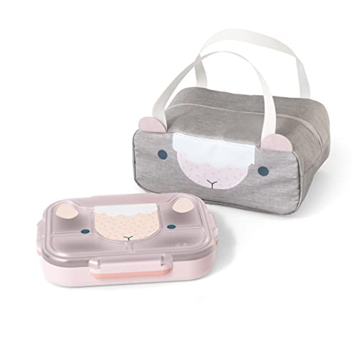 monbento - Kinder Lunchbox Set Erste Schritte - Mit brotdose kinder mit fächern MB Wonder und Thermo Lunchbag MB Wonder Travel - Rosa von monbento