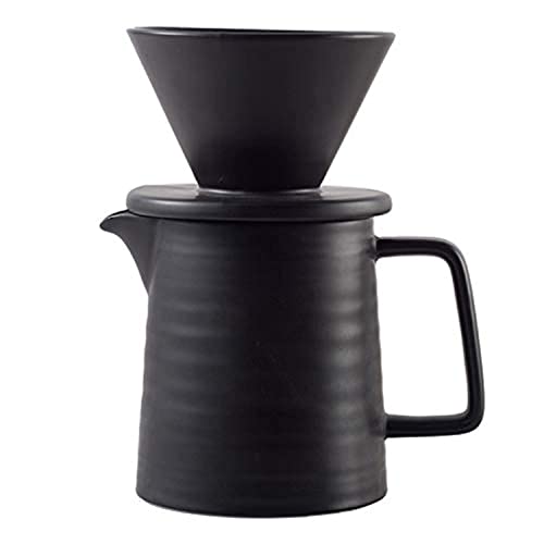 Pour Over Kaffeebereiter Set, Premium Black Ceramic V60 Tropfer & Dekanter, 1-2 Tassen Home Filter Coffee Maker (schwarz) von mondays.
