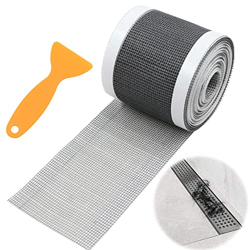 Abfluss Haarfänger Duschabfluss Mesh Aufkleber - Einfach zu verwenden, 7CM x 5M Rechteckiger Filter Spülsieb Aufkleber Badezimmer Bodenabfluss Haarfänger Abdeckung für Duschen Badewannen, 1 Set von mongtsamz