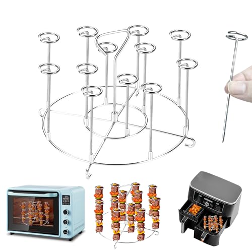 Gitter für Heißluftfritteuse, Edelstahl Grillrost Heißluftfritteuse Zubehör Airfryer Rack Vertikaler Airfryer Grillrost 16x16x10CM Heißluftfritteuse Grillrost für Fleischbällchen Huhn Speck, 1 Stück von mongtsamz