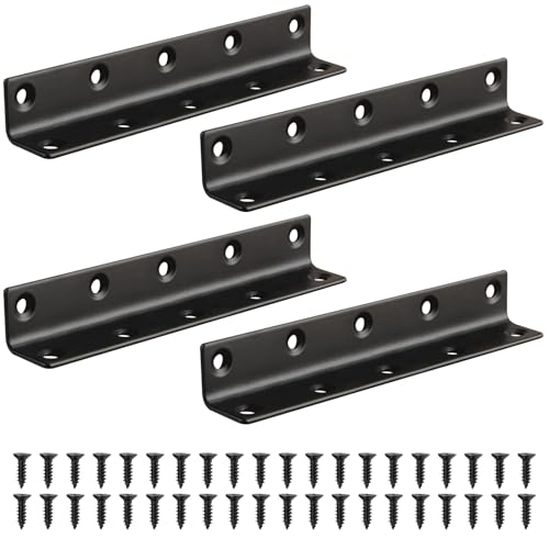 L Form Winkelverbinder, 4 Stück Edelstahl Winkel Schwarz L metallwinkel 90 Grad Winkelverbinder 20x2.7x2.7cm mit Schraube Stahlwinkel Befestigungswinkel für Regale Möbel Schrank Verstärkung Reparatur L Form Winkelverbinder, 4 Stück Edelstahl Winkel Schwarz L metallwinkel 90 Grad Winkelverbinder 20x2.7x2.7cm mit Schraube Stahlwinkel Befestigungswinkel für Regale Möbel Schrank Verstärkung Reparatur von mongtsamz