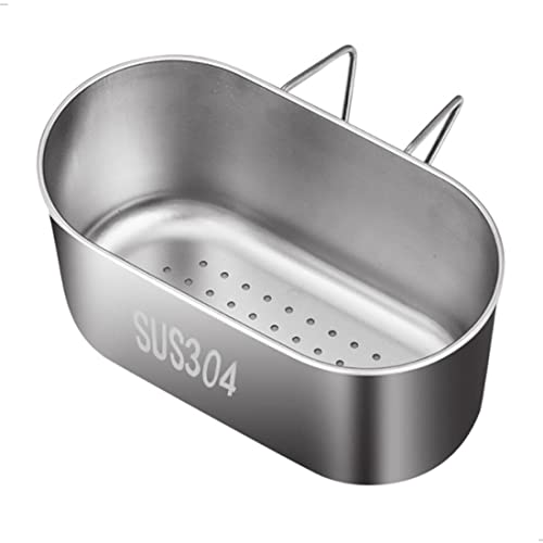 mongtsamz Spülbecken Organizer Edelstahl Waschbecken Filterablage - Soap Box Organizer, Abflusskorb Lagerregal fürGemüse/Obst Küche Sieb Teesieb, 1 Stück, Silber von mongtsamz