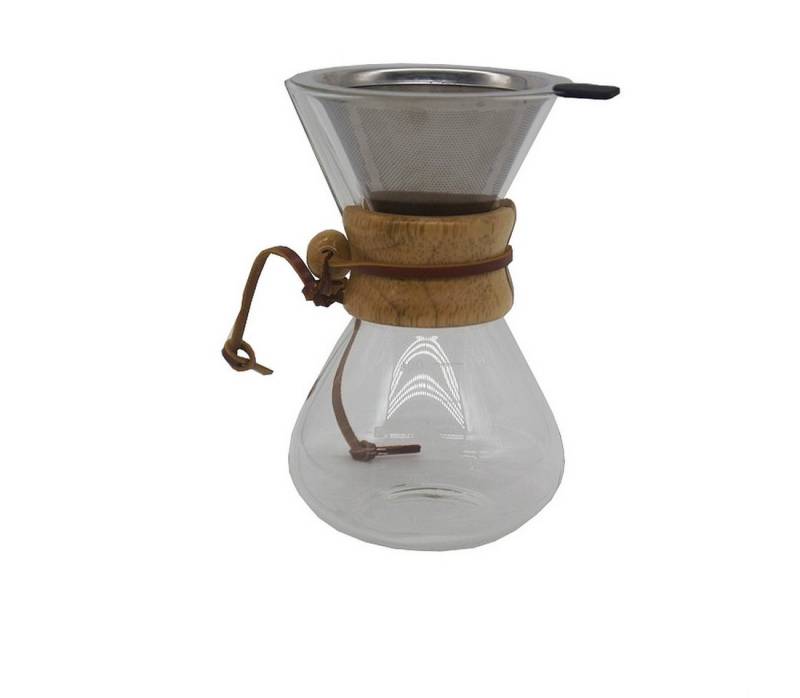 monkano Permanentfilter Kaffeebereiter Glaskanne Livorno mit Edelstahl-Dauerfilter 400ml von monkano