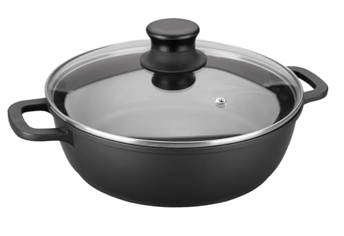 24 cm Aluguss Kochtopf mit Glasdeckel - Robustes und langlebiges Design für gleichmäßiges Garen 24 cm Aluguss Kochtopf mit Glasdeckel - Robustes und langlebiges Design für gleichmäßiges Garen von monkey ladder