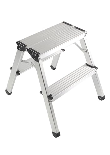 Doppelleiter, 2 Stufen, 43 cm, aus Aluminium, leicht und robust, ideal für den privaten und professionellen Gebrauch. Doppelleiter, 2 Stufen, 43 cm, aus Aluminium, leicht und robust, ideal für den privaten und professionellen Gebrauch. von monkey ladder