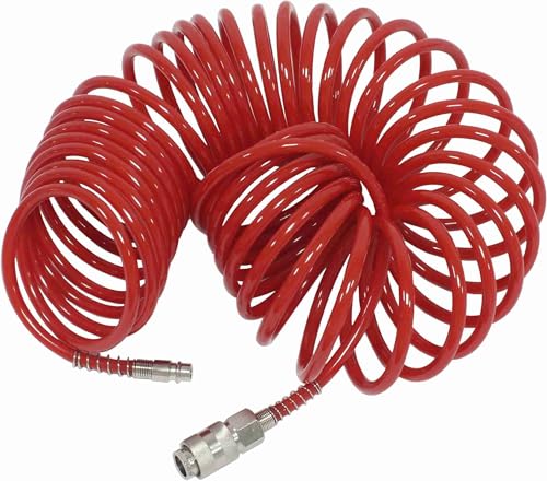 Druckluftschlauch Spiralschlauch 20 m, robust und flexibel, ideal für den Einsatz in Werkstätten und Reparaturarbeiten von Monkey Ladder