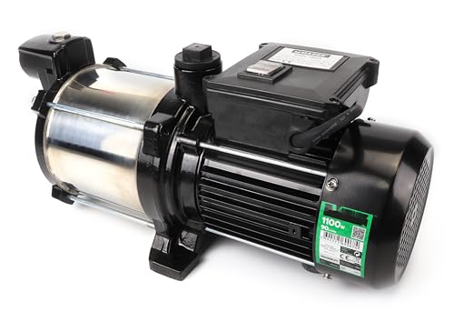 Elektrische Pumpe, mehrzellig, 1100 W, 90 l/min Fördermenge, ideal für Bewässerung und Drucksysteme. Langlebig und effizient in der Bedienung von Monkey Ladder