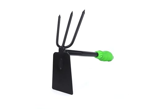 Gartenhacke mit Rechen – Gartenwerkzeug, 3 Zähne, robuster Stahl, ergonomisches Design für einfache Handhabung und mehr Arbeitseffizienz von Monkey Ladder