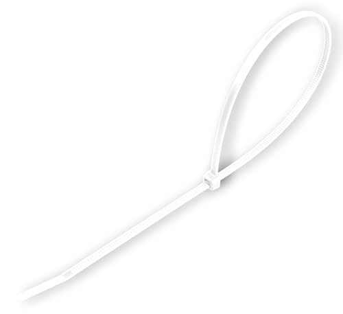 Klemme - weiße Kunststoffklemme, 3,6 x 200 mm, Packung mit 200 Stück, ideal für Befestigungen in Elektro- und Baumarktprojekten von Monkey Ladder