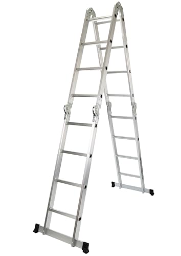 Mehrzweckleiter - Gelenkleiter 4 x 4P aus Aluminium, leicht und robust, ideal für Arbeiten in der Höhe und leicht zu transportieren von Monkey Ladder