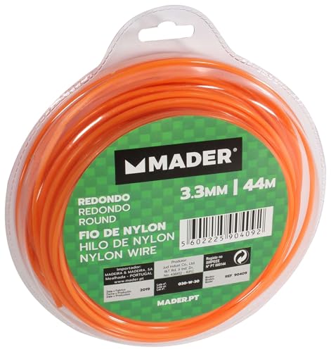 Nylonfaden – rund, 3,3 mm dick, 44 m lang, ideal für Gartenarbeiten, robust und langlebig von monkey ladder