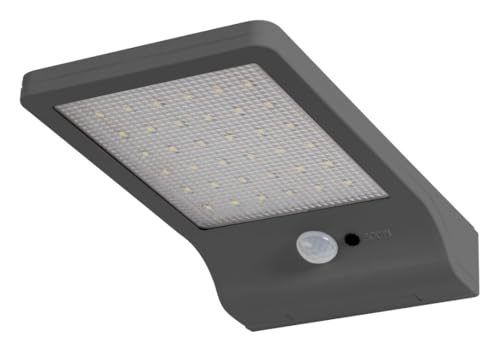 Solarleuchte, LED-Wandleuchte mit Sensor, 3 W, 4000 K, Grau von Monkey Ladder