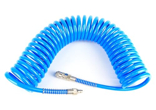 Spiralschlauch Druckluftschlauch 10 Meter lang robust und flexibel ideal für Arbeiten in Werkstatt und Garage Spiralschlauch Druckluftschlauch 10 Meter lang robust und flexibel ideal für Arbeiten in Werkstatt und Garage von monkey ladder