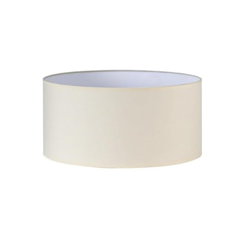Zylindrischer Lampenschirm aus Popeline-Stoff in Beige, Maße: 45 x 45 x 22 cm, ideal für Tisch- oder Deckenleuchten von Monkey Ladder