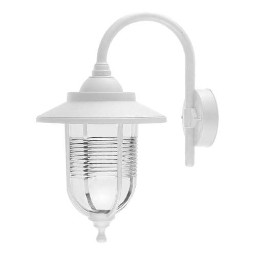 monkey ladder Außenleuchte IP44, Sockel E27, weiß, Material Polycarbonat, Maße 45,2 x 25,2 x 34,2 cm, ideal für Außenbeleuchtung. von Monkey Ladder
