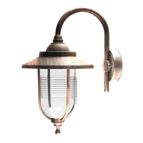 monkey ladder Außenwandleuchte, Zimt, 1 x e27, antikes Gold-Finish, IP44, aus Polycarbonat, Maße 45,2 x 25,2 x 34,2 cm von Monkey Ladder