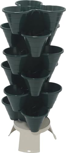 monkey ladder Blumentopf - Set mit 6 Blumentöpfen mit Ständer, Fassungsvermögen je 5 Liter, ideal für Gartenarbeit und Anbau in Engen Räumen von Monkey Ladder