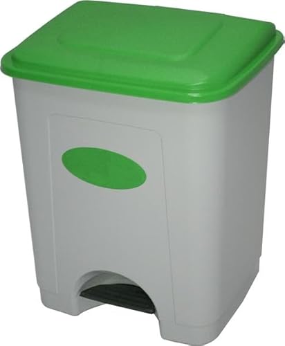 monkey ladder Mülleimer - Grüner Mülleimer mit Pedal, 35 l Fassungsvermögen. Ideal für die Abfallwirtschaft, einfach zu bedienen und zu pflegen von Monkey Ladder