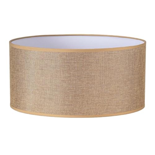 monkey ladder Zylindrischer Lampenschirm - eleganter Lampenschirm aus brauner Jute, 60 x 60 x 30 cm, ideal für Tisch- oder Wandlampen von Monkey Ladder