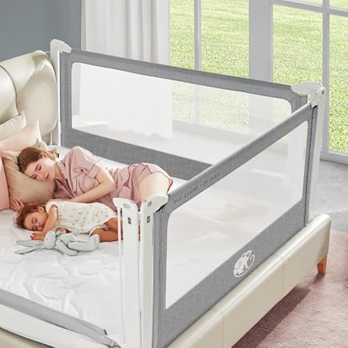 Monkey Mum® Popular Rausfallschutz Bett, Bettgitter, 80-200cm,Stabil,Hoch Bettgitter Rausfallschutz, Rausfallschutz Bett 160cm, Rausfallschutz Boxspringbett, Bettgitter Boxspringbett, Bettschutzgitter von monkey mum