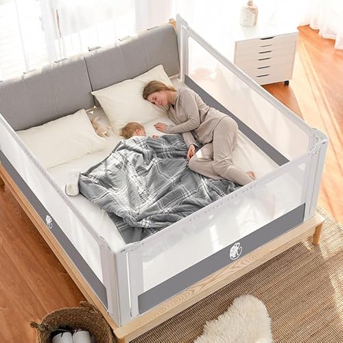 monkey mum® Popular Rausfallschutz Bett, Bettgitter,80-200cm,Stabil,Hoch Bettgitter Rausfallschutz, Rausfallschutz Bett 120cm, Rausfallschutz Boxspringbett, Bettgitter Boxspringbett, Bettschutzgitter von monkey mum