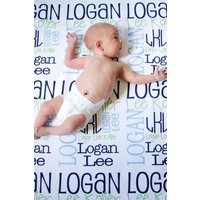 Personalisierte Baby-Namensdecke, Monogramm-Neugeborenendecken, Namenstuch-Empfangsdecke, Handgemachtes Einzigartiges Babypartygeschenk, Meilenstein von monogrammarketplace